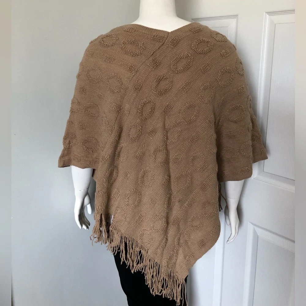 Brown Knit Poncho - Picture 3 of 3